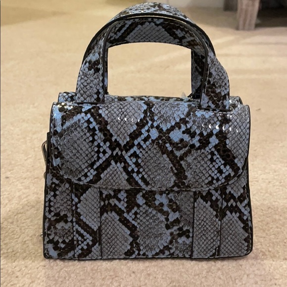 Zara Handbags - Zara blue and black snake skin cross body bag